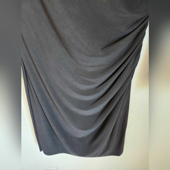 Ralph Lauren Black Midi Dress Mesh long sleeve dress size 8 - Picture 7 of 9